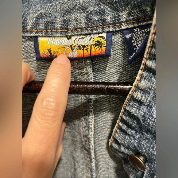 Vintage Havana Jacks Cafe Jean Jacket 100% cotton Womens XL - Picture 9 of 10